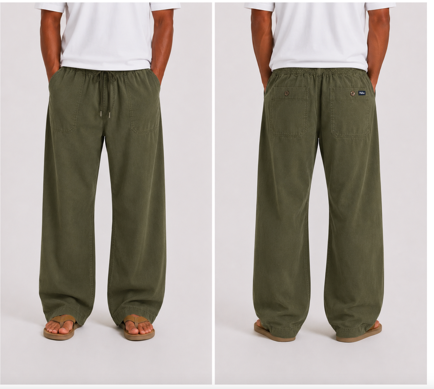 Riviera Wide Pants – Olive