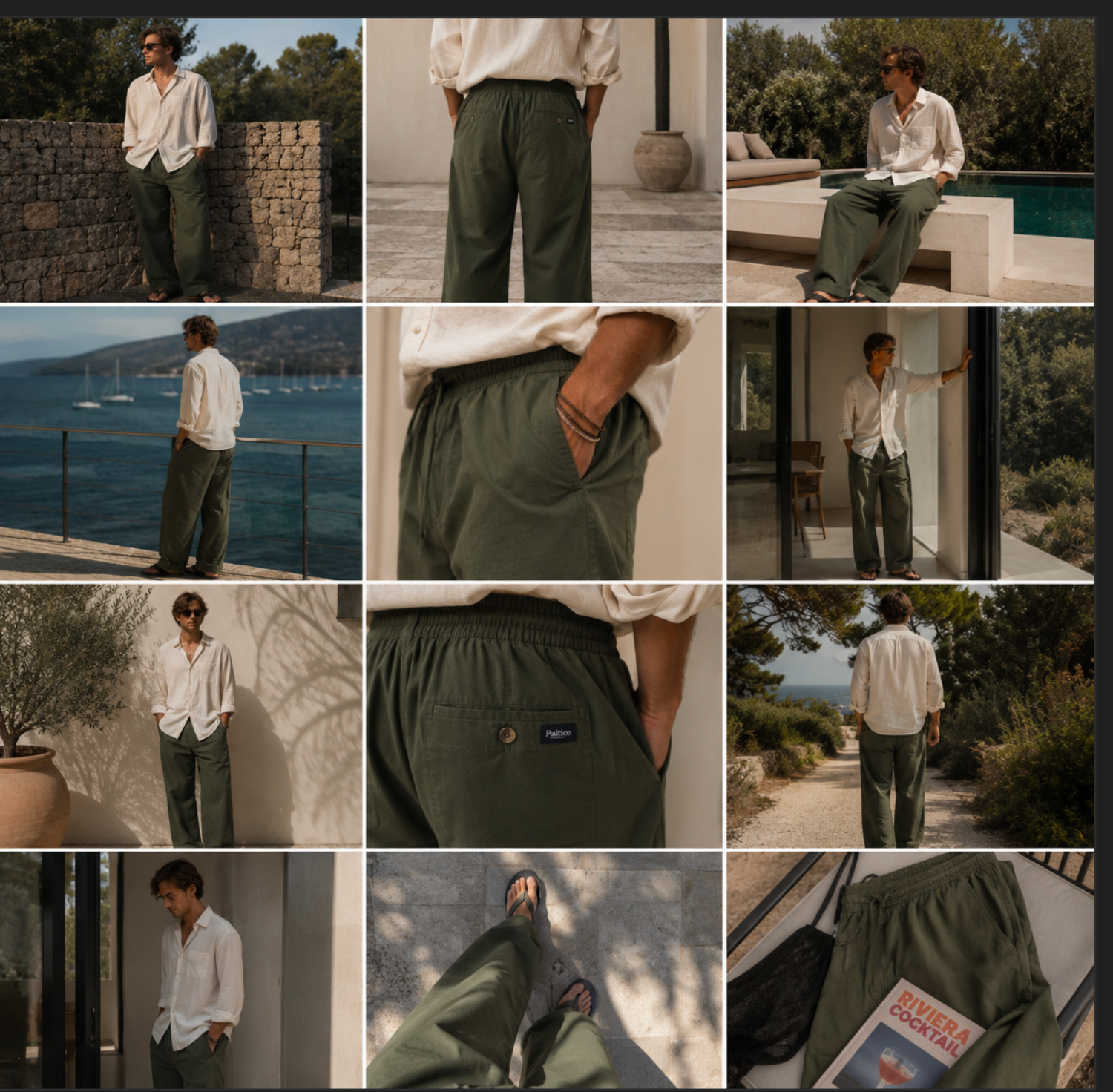 Riviera Wide Pants – Olive